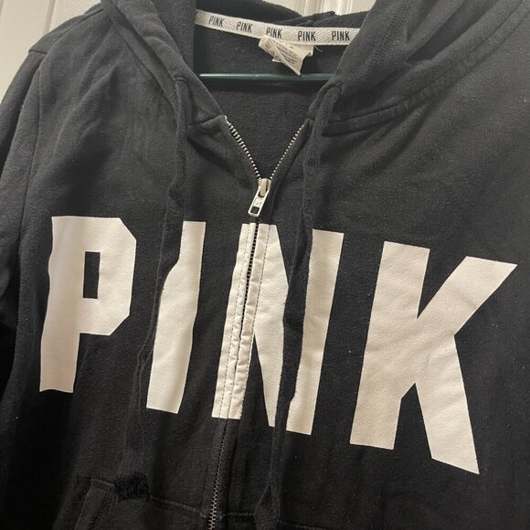 VS PINK Zip-Up Hoodie Black - M - Picture 6 of 10